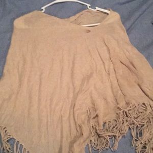 Cream colored scarf.